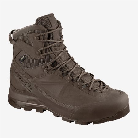 Salomon X ALP GTX FORCES Mens Tactical Boots Chocolate UK QBDF